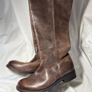 Dolce Vita Brown Distressed Genuine Leather Sz 7.5 M Knee High Riding Boots